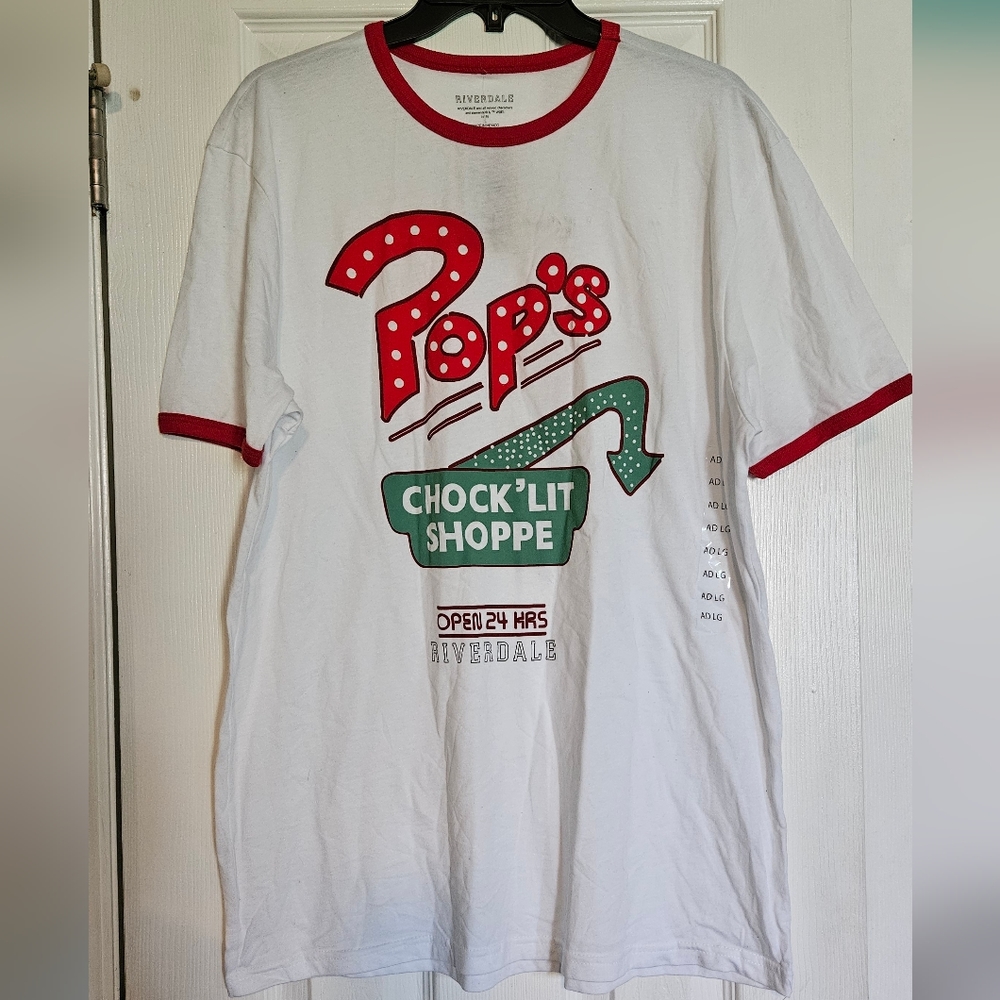 Riverdale "Pop's Chock'lit Shoppe" shirt, adult size L, NWT